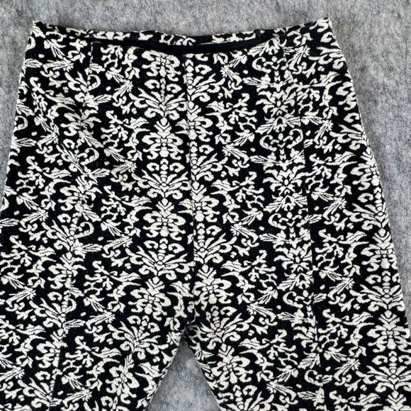 By Anthropologie Flare Pants High Waist Stretch Black White Boho Sz XS - Picture 4 of 13